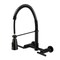 Kingston Brass Double-Handle Wall-Mount Pre-Rinse Bridge Kitchen Faucet, Matte Black GS8280CML - alternate 1