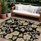Homeroots 8' X 10' Black And Gold Floral Washable Indoor Outdoor Area Rug 599997 - alternate 1