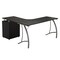 Homeroots 59" Espresso Wood and Stainless Steel L Shape Computer Desk With Two Drawers 723746 - alternate 5