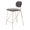 Homeroots Set of Two 26" Gray and Gold Velvet and Steel Low Back Counter Height Bar Chairs, 2PK 555741 - alternate 4