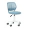 Homeroots Cyan Blue and White Adjustable Height Swivel Rolling Office Chair 568062 - alternate 5