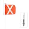 Safetywhips Warning Whip Heavy Duty Whip with Flag, White Whip, Orange Flag, White Reflective X, 72 Length SW06QDNP-SXW - alternate 1