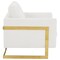 Leisuremod Lincoln Boucle Fabric Armchair with Gold Stainless Steel Frame & Removable Back Cushion, White LA31-B-W - alternate 7