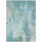 Homeroots 10' X 14' Teal Blue Peach And Ivory Abstract Washable Indoor Outdoor Area Rug 615889 - alternate 1
