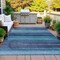 Homeroots 8' X 10' Teal Blue Aqua And Navy Blue Striped Washable Indoor Outdoor Area Rug 631224 - alternate 5