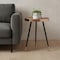 Homeroots 24" Walnut Black And Rose Gold Wood and Stainless Steel Round End Table 719955 - alternate 6