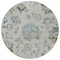Homeroots 8' Taupe Navy Blue And Denim Blue Round Floral Washable Indoor Outdoor Area Rug 589508 - alternate 6