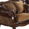 Homeroots 37" Brown Faux Leather and Chenille Sofa And Toss Pillows With Dark Brown Legs 348631 - alternate 4