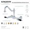 Kingston Brass Two-Handle Wall Mount Bridge Kitchen Faucet, Brushed Brass KS1247PKL - alternate 5