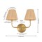 Jonathan Y Malaya 16" 2-Light Bohemian Coastal Metal Pleated Paper Shade LED Vanity Light, Beige/Brass Gold JYL1615A - alternate 3