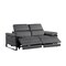 Homeroots 77in Dark Gray and Black Italian Leather Power Reclining Loveseat 720500 - alternate 6