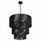 Jonathan Y Orson 24 in. 7-Light Coastal Bohemian Metal and Woven Paper Rope 3-Tier LED Chandelier, Black JYL9564B - alternate 1