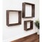 Homeroots Set of Three Espresso Wood Square Hanging Dimensional Sculpture, 3PK 380350 - alternate 2