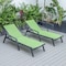 Leisuremod Marlin Patio Chaise Lounge Chair with Armrests in Black Aluminum Frame, Green, 2PK MLABL-77G2 - alternate 8