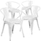 Flash Furniture White Metal Indoor-Outdoor Chair with Arms, PK4 4-CH-31270-WH-GG - alternate 1