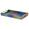 Homeroots 16in Rainbow Faux Shagreen Serving Tray With Handles 713549 - alternate 1