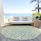 Homeroots 8' Artichoke Green And Ivory Round Geometric Washable Indoor Outdoor Area Rug 594823 - alternate 5