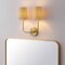 Jonathan Y Lila 15" 2-Light Traditional Coastal Scalloped Fabric Shade/Metal LED Vanity Light, Brass Gold/Brown JYL1608A - alternate 6