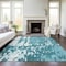 Homeroots 3' X 5' Teal Blue And Ivory Abstract Washable Indoor Outdoor Area Rug 613374 - alternate 7