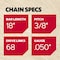 Oregon Full Chisel Chain, 18", 68 Drive Links B68 - alternate 5