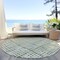Homeroots 8' Green And Ivory Round Striped Washable Indoor Outdoor Area Rug 583422 - alternate 4