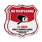 Signmission No Trespassing Shield Sign 24 Hour Video, 12 inch X 12 inch, Plastic Sign, 2PK SHI-P-2PACK-12-420 - alternate 1