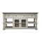 Homeroots 81" Ivory Solid Wood Open shelving Distressed TV Stand 528761 - alternate 1