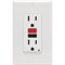 Leviton SmartlockPro Self-Test 15A White Residential Grade 5-15R GFCI Outlet with Wall Plate C42-GFNT1-RNW - alternate 2