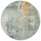Homeroots 8' Blue Copper And Gray Round Abstract Washable Indoor Outdoor Area Rug 605496 - alternate 5