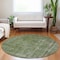 Homeroots 8' Green And Silver Round Medallion Washable Indoor Outdoor Area Rug 616432 - alternate 5