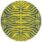 Homeroots 8' Yellow And Blue Round Animal Print Washable Indoor Outdoor Area Rug 600716 - alternate 7