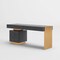 Homeroots 63" Gray and Gold Writing Desk With Four Drawers 482432 - alternate 2