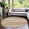 Homeroots 8' Terra Cotta And Beige Round Southwestern Washable Indoor Outdoor Area Rug 587568 - alternate 6