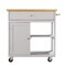 Homeroots Gray and Natural 35in Rolling Kitchen Island With Storage 402561 - alternate 1