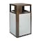 Flash Furniture Brooks 31.4G Steel Trash Can w/Locking Access Door and Removable Inner Fiberglass Bin, Brown/Silver UB-OTB-67W-BRN-SLV-GG - alternate 1