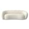 Homeroots 89" Cream Fabric Sofa With Walnut Legs 640987 - alternate 1