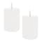 Homeroots Set of Two White Flameless Pillar Candles, 2PK 633837 - alternate 1