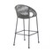 Homeroots 40" Light Gray Metal Low back Outdoor Counter Height Bar chair with Footrest 490222 - alternate 5