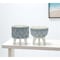 Homeroots Set of Two Blue And White Polyresin Geometric Pot Planters, 2PK 517982 - alternate 5