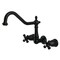 Kingston Brass Two-Handle Wall Mount Kitchen Faucet, Matte Black KS1280PKX - alternate 1