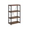 Homeroots 43" Black And Brown Distressed Metal and Wood Three Tier Etagere Bookcase 286421 - alternate 1