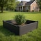 Homeroots 44" X 44" Black Heavy Duty Plastic Square Raised Garden Bed 654140 - alternate 1