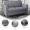 Flash Furniture HERCULES Diplomat Gray LeatherSoft Loveseat with Clean Line-Stitched Frame and Chrome Legs BT-827-2-GY-CHR-GG - alternate 6