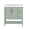 Flash Furniture Vega 36in. Vanity w/Sink, Cabinet w/Gold Hardware, Open Shelf & 3 Drawers, Marble Counter, Sage/Wht FS-VEGA36-KD-SG-HDGLD-GG - alternate 7