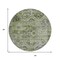 Homeroots 8' Artichoke Green And Gray Round Floral Medallion Washable Indoor Outdoor Area Rug 616612 - alternate 3