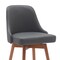 Homeroots 26" Gray and Wood Brown Faux Leather with Solid Wood Swivel Counter Height Bar Chair 534481 - alternate 3