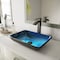 Vigo Donatello Turquoise Blue Glass 18 in. L x 13 in. W x 4 in. H Rectangular Vessel Bathroom Sink VG07068 - alternate 6