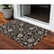 Homeroots 3' X 5' Black Brown And Ivory Floral Washable Indoor Outdoor Area Rug  604743 - alternate 1