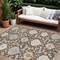 Homeroots 10' X 14' Brown Gray And Ivory Damask Washable Indoor Outdoor Area Rug 599405 - alternate 1