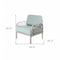 Homeroots 31" Gray Heavy Duty Plastic Outdoor Armchair With Sea Green Cushion 565277 - alternate 6